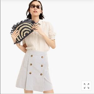 J. Crew Stretch Seersucker Button Front Mini Skirt